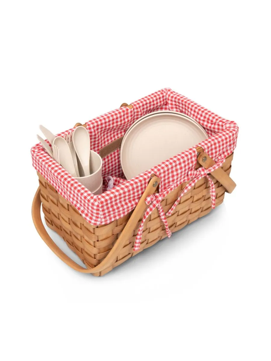 Корзина для пикника Piccola, сервиз на 2 персоны Picnic Time — изображение 3 из 6, красный