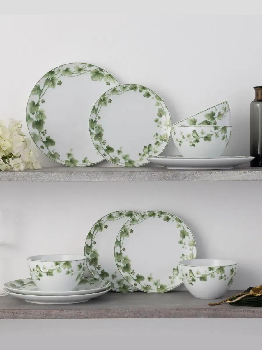 Набор посуды из 12 предметов на 4 персоны Noritake Ivy Whisper — изображение 7 из 10, зеленый