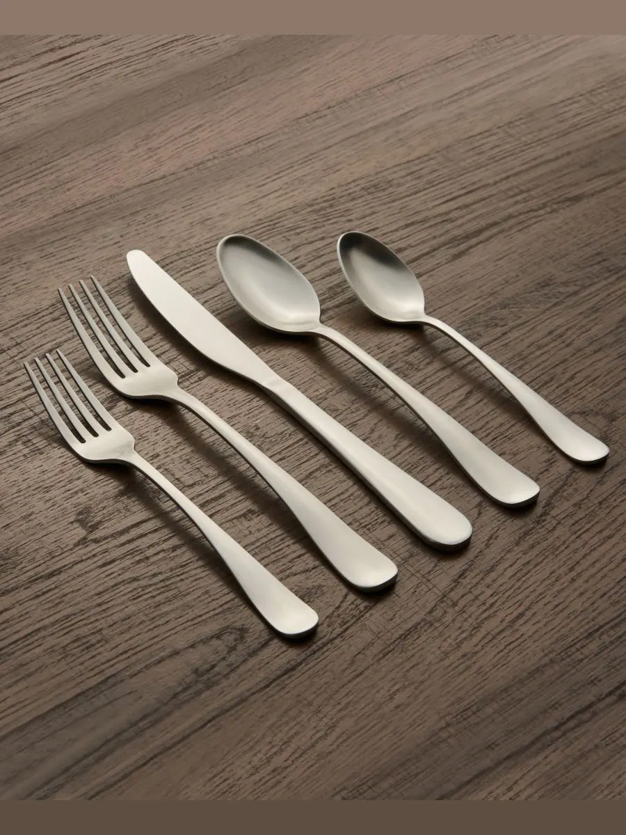 Набор столовых приборов Rhiannon Satin из 20 предметов, на 4 персоны Cambridge Silversmiths — изображение 2 из 4, серебристый