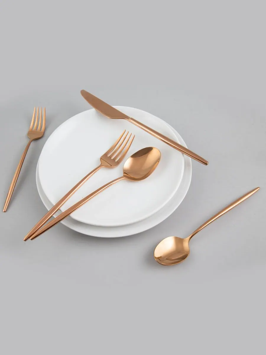 Cambridge Silversmiths Набор столовых приборов Gaze Copper Mirror из 20 предметов, на 4 персоны — изображение 4 из 5, медь