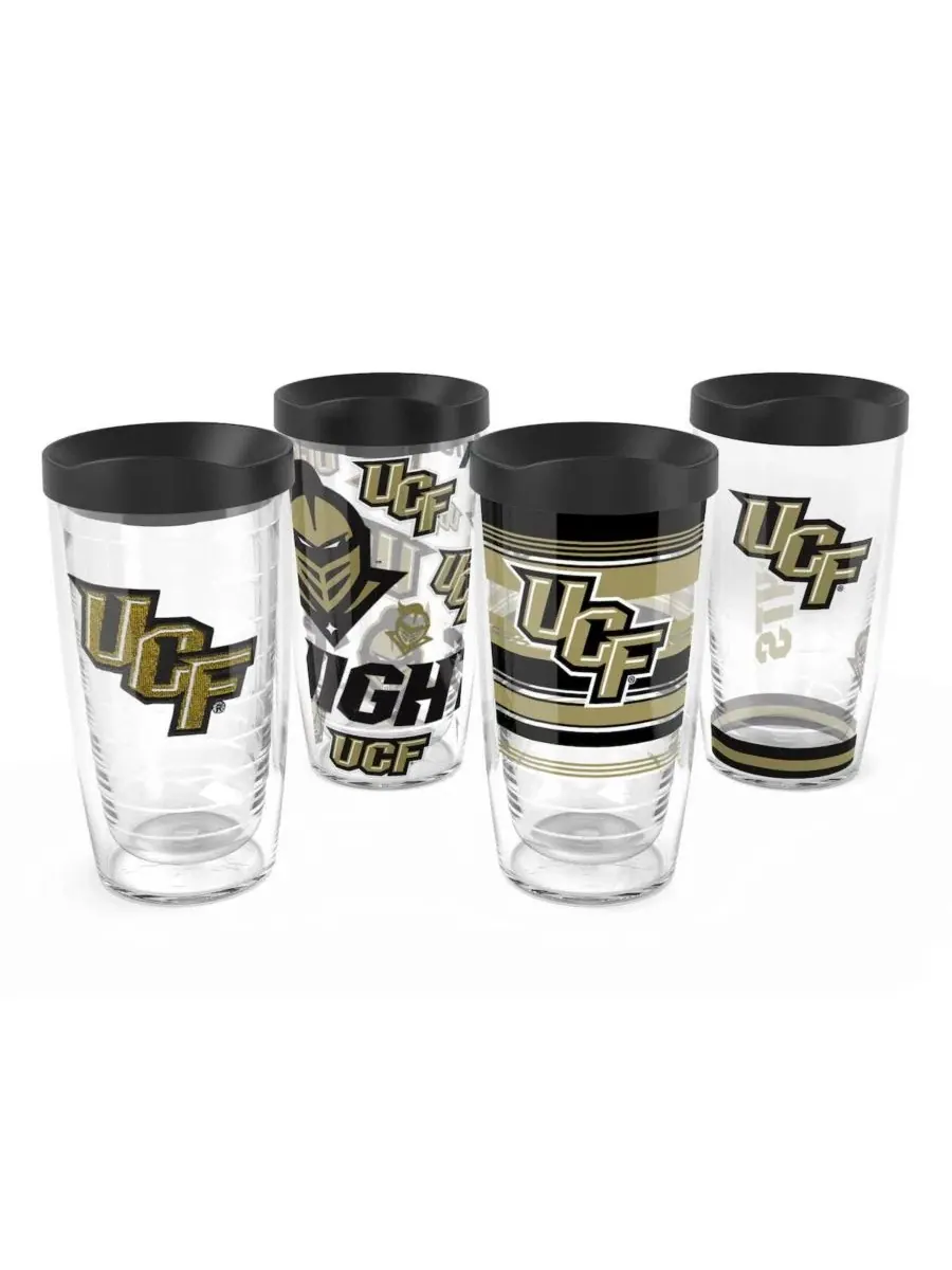 Набор из 4 стаканов Tervis Classic с логотипом UCF Knights, 16 унций (0,47 л), с принтом Tervis — изображение 1 из 5