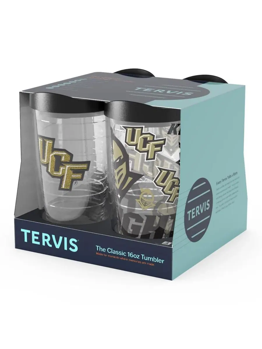 Набор из 4 стаканов Tervis Classic с логотипом UCF Knights, 16 унций (0,47 л), с принтом Tervis — изображение 2 из 5