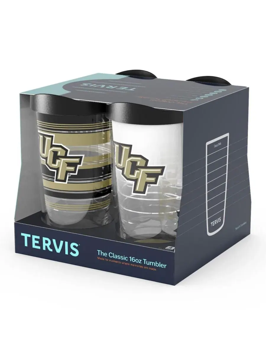 Набор из 4 стаканов Tervis Classic с логотипом UCF Knights, 16 унций (0,47 л), с принтом Tervis — изображение 3 из 5