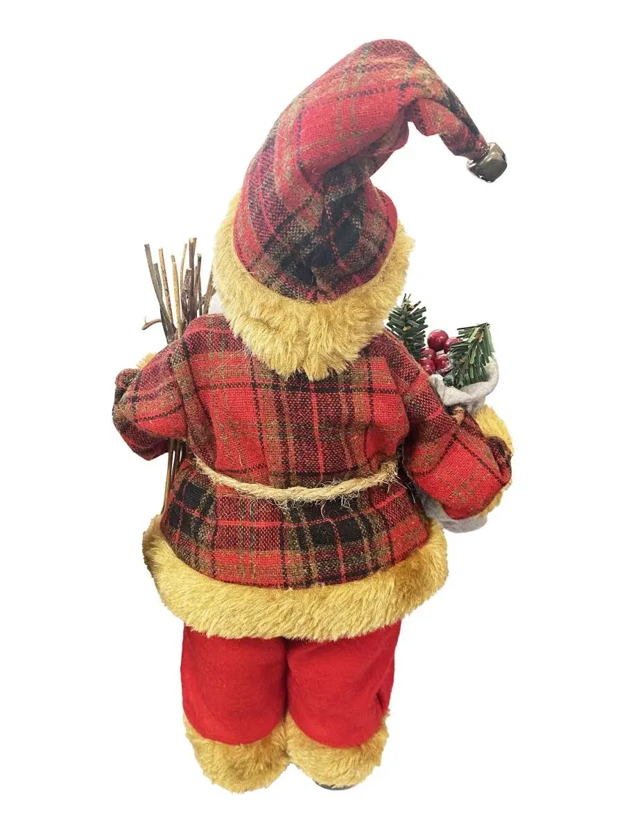 Фигурка рождественского Санты Country Plaid Claus, 33 см Santa's Workshop — изображение 2 из 3, красный