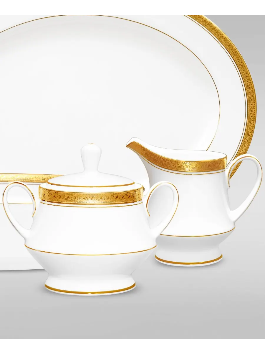 Набор для сахара и сливок Crestwood Gold Noritake — изображение 2 из 3, белый