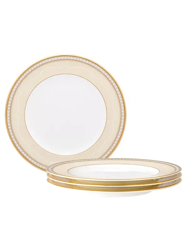 Набор из 4 салатных тарелок Trefolio gold, на 4 персоны Noritake — изображение 1 из 4, белый