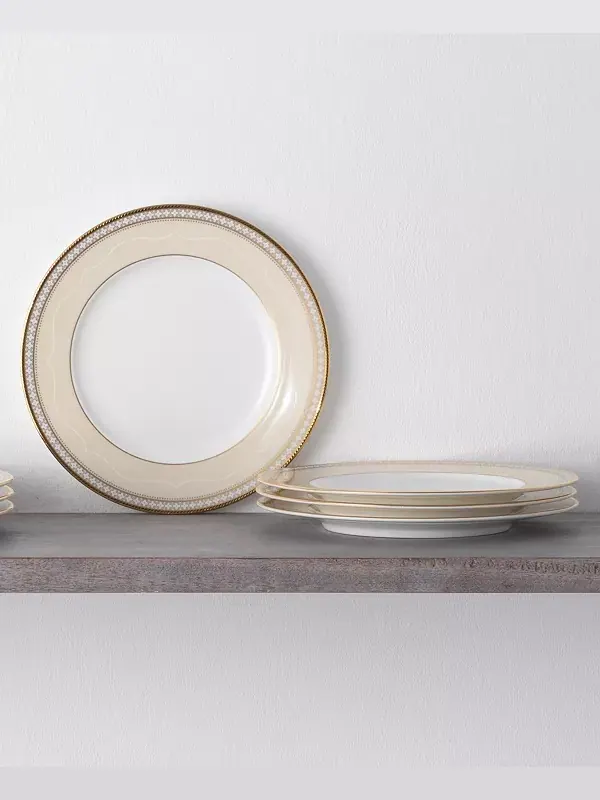 Набор из 4 салатных тарелок Trefolio gold, на 4 персоны Noritake — изображение 2 из 4, белый