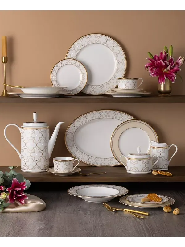 Набор из 4 салатных тарелок Trefolio gold, на 4 персоны Noritake — изображение 4 из 4, белый