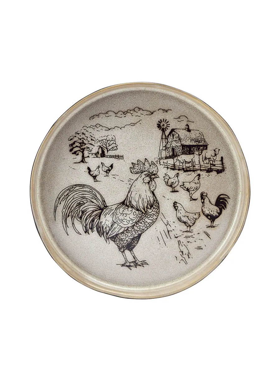 Набор посуды Farmyard Rooster, 12 предметов, на 4 персоны Pfaltzgraff — изображение 3 из 7, коричневый
