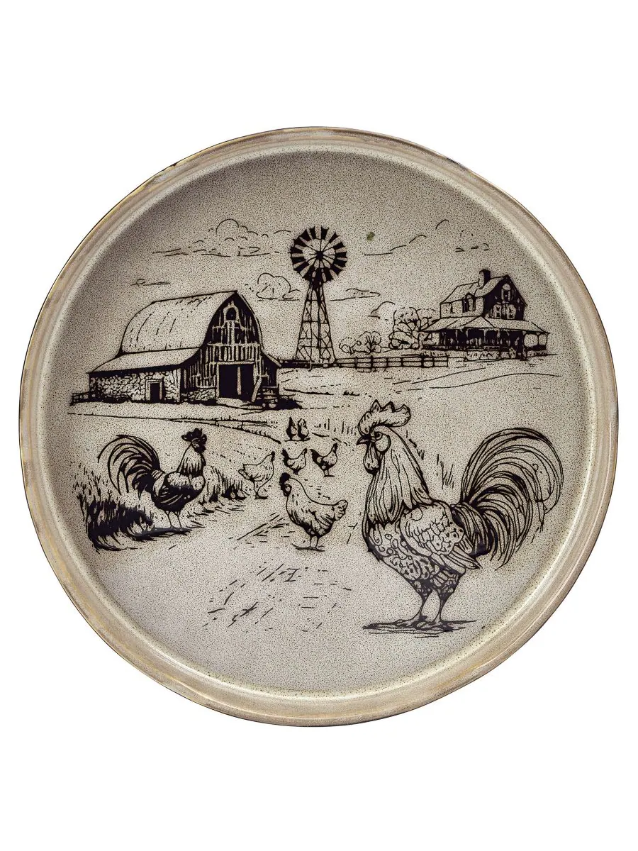 Набор посуды Farmyard Rooster, 12 предметов, на 4 персоны Pfaltzgraff — изображение 4 из 7, коричневый