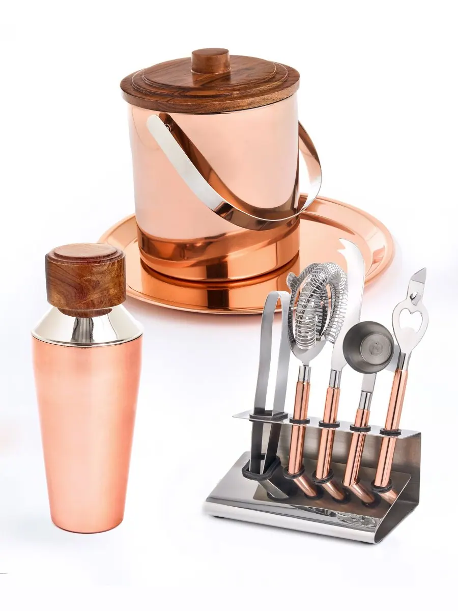 Набор для бара Signature Collection by Copper из 9 предметов, изготовленный из высококачественной