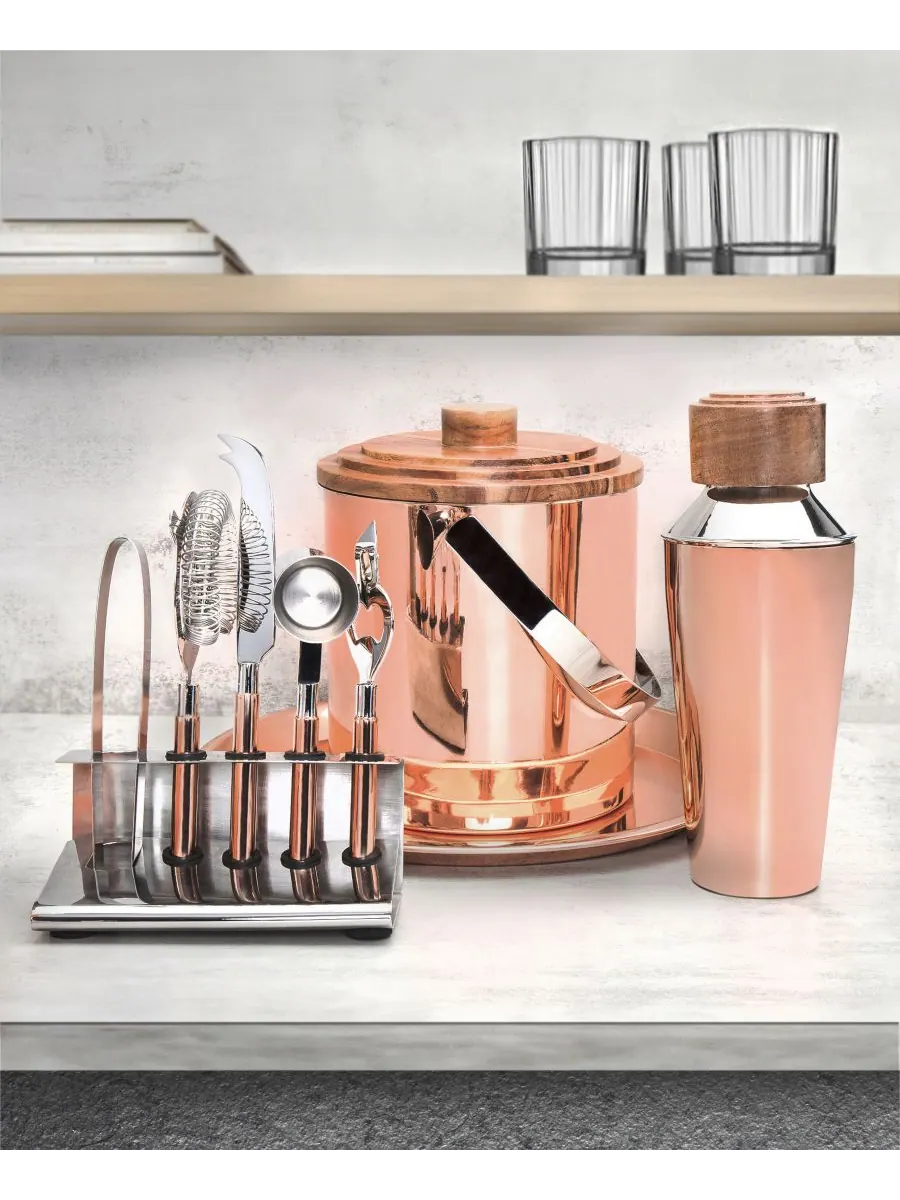 Набор для бара Signature Collection by Copper из 9 предметов, изготовленный из высококачественной — изображение 3 из 3