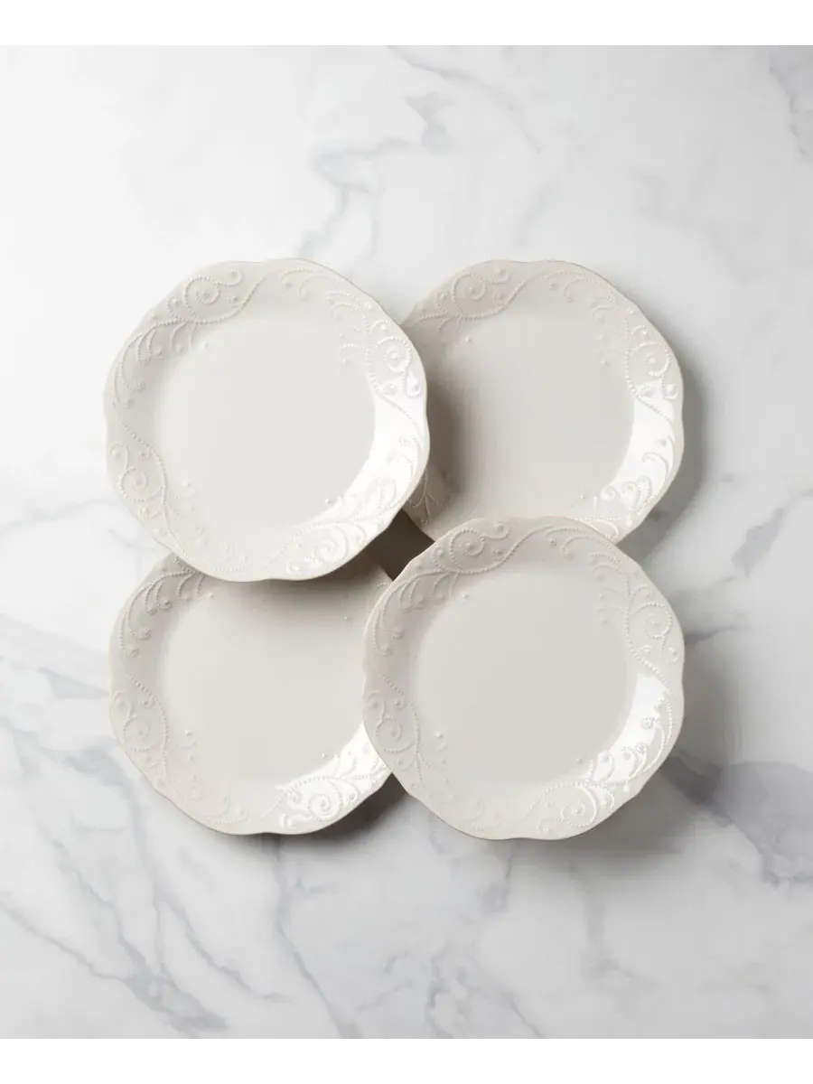 Набор из 4 обеденных тарелок French Perle Lenox — изображение 2 из 4, белый