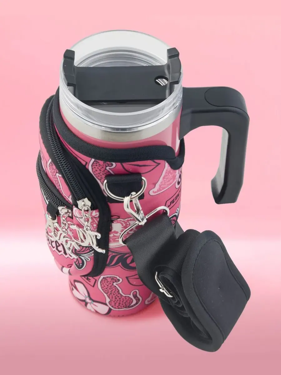 Полезная дорожная кружка Jetsetter из нержавеющей стали, 0,9 л Juicy Couture — изображение 4 из 10, розовый
