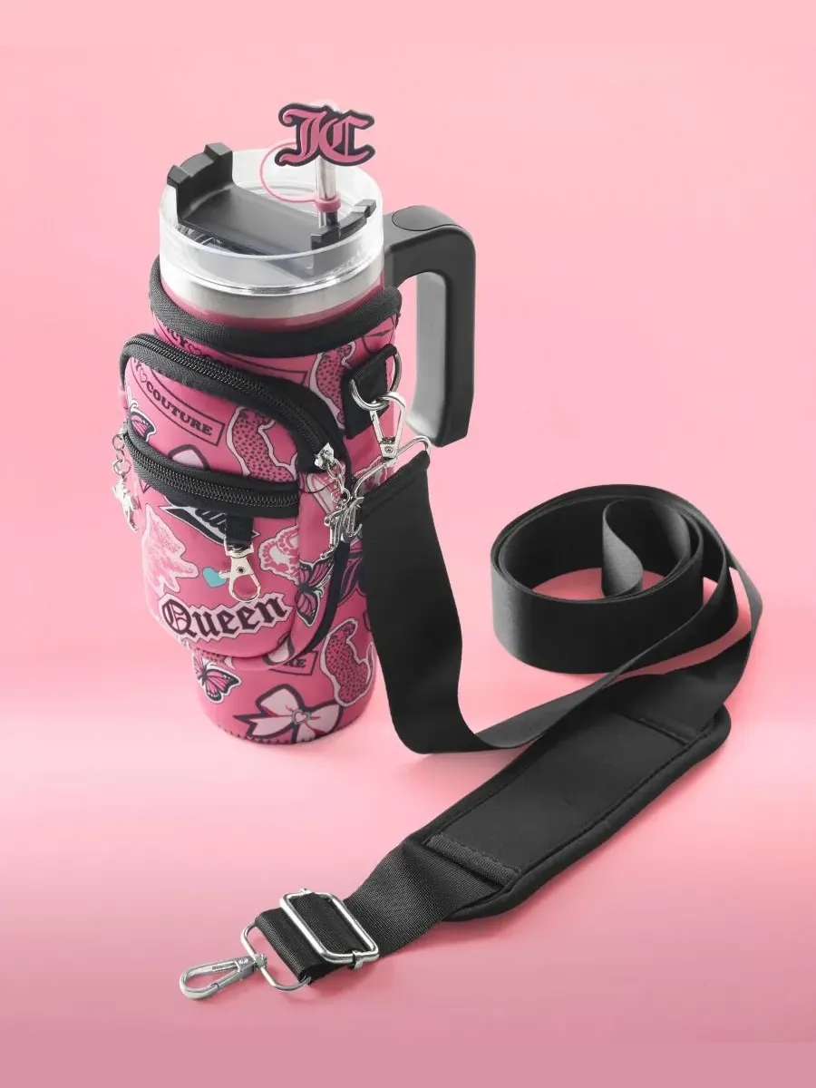 Полезная дорожная кружка Jetsetter из нержавеющей стали, 0,9 л Juicy Couture — изображение 5 из 10, розовый