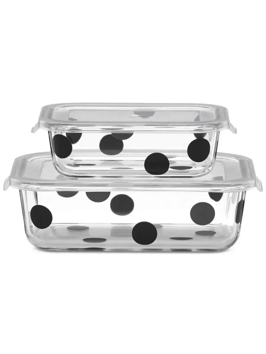 Набор из 2 контейнеров для хранения All In Good Taste Deco Dot Kate Spade New York — изображение 1 из 1, белый