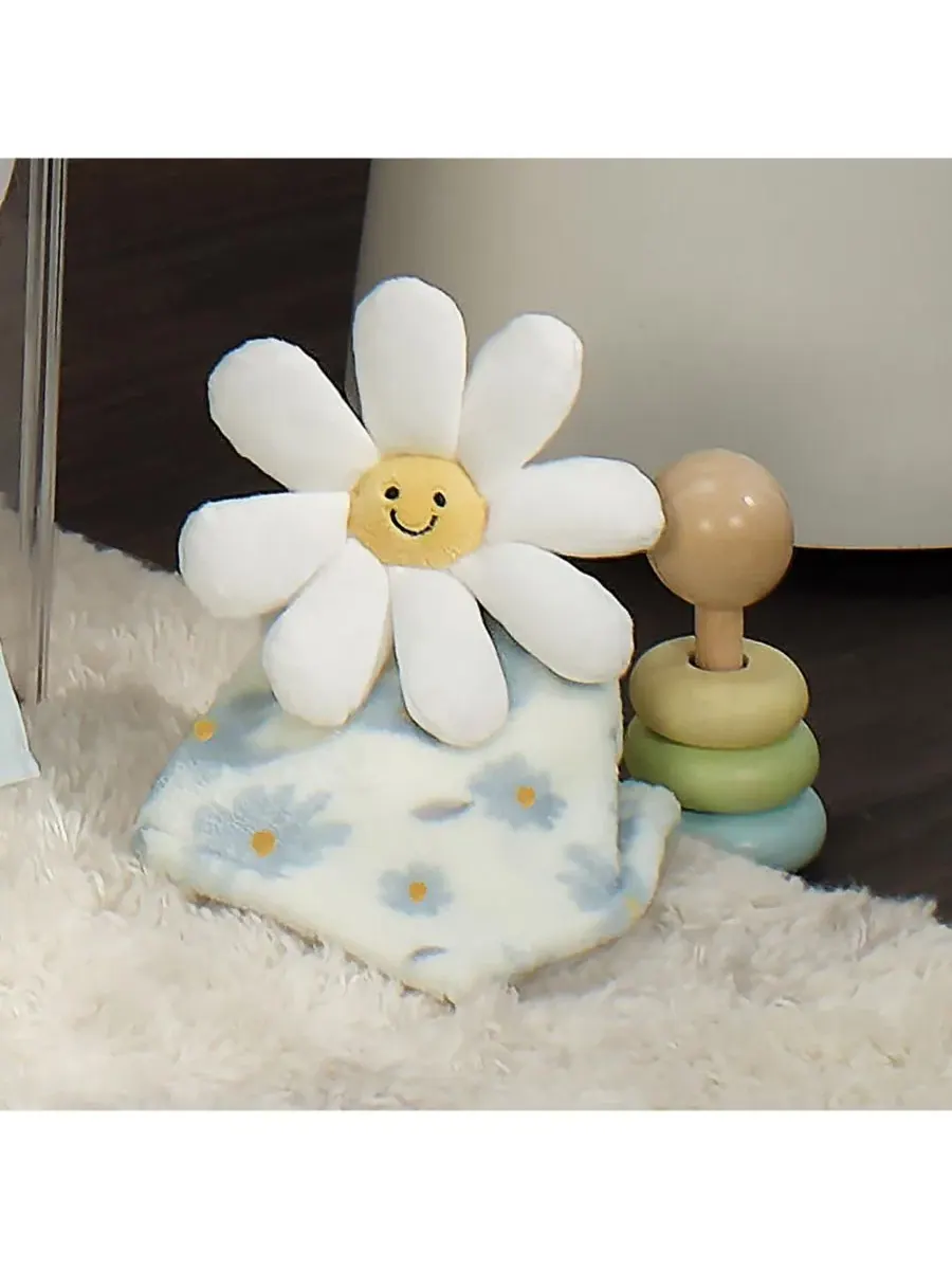 Мягкое плюшевое одеяло-игрушка «Милая ромашка» с белым цветком Lambs & Ivy — изображение 4 из 5, белый