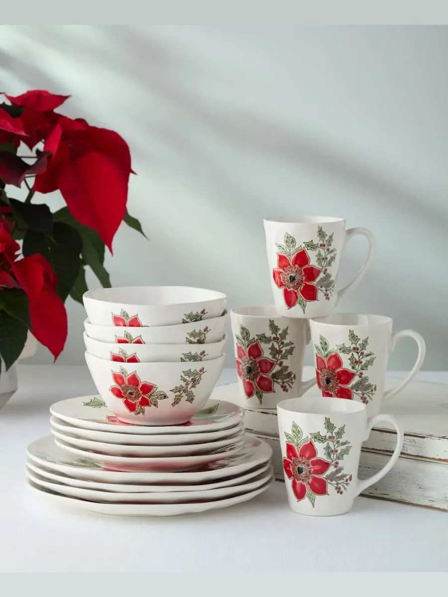 Сервиз столовый на 4 персоны, 16 предметов, Festive Blooms Certified International — изображение 3 из 4, мульти