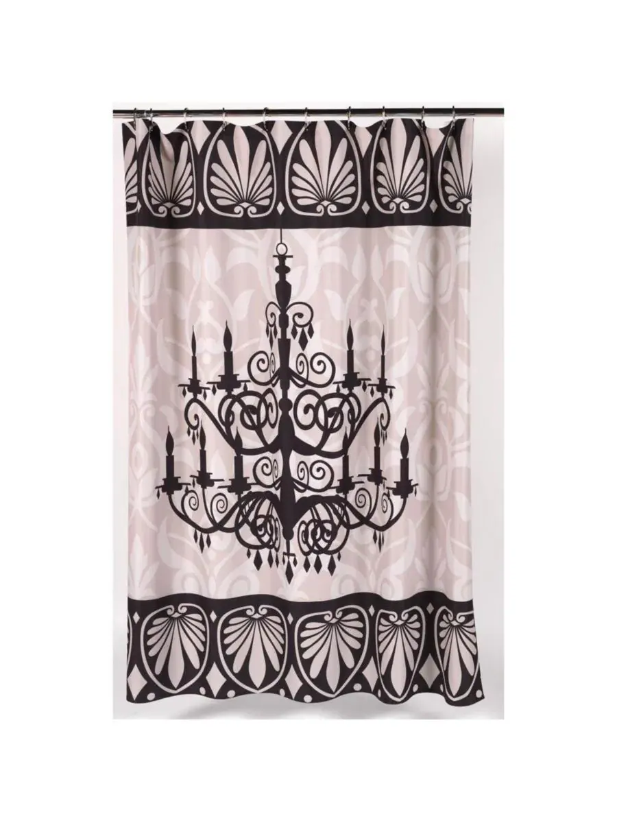 Шторка для ванной из полиэстера с принтом Luminere Carnation Home Fashions — изображение 1 из 3, белый