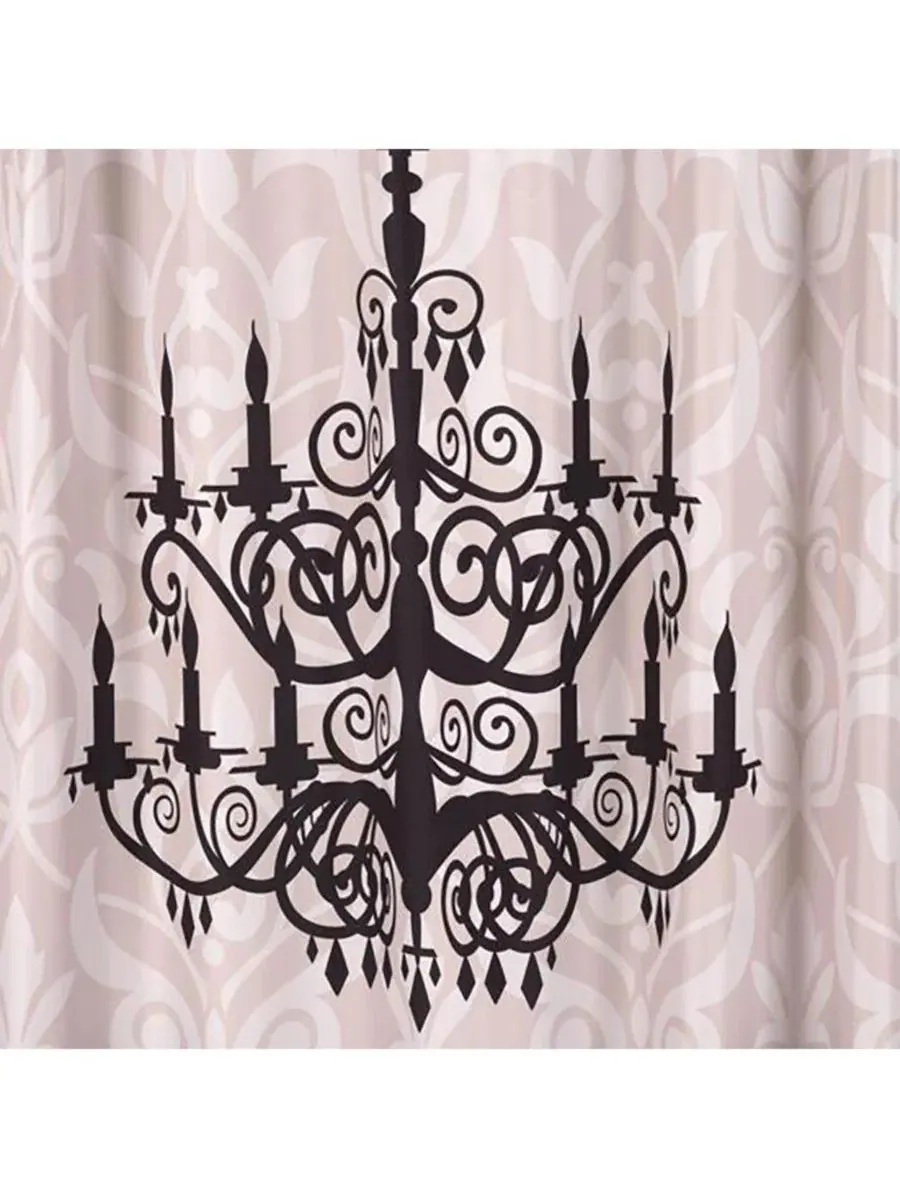 Шторка для ванной из полиэстера с принтом Luminere Carnation Home Fashions — изображение 3 из 3, белый