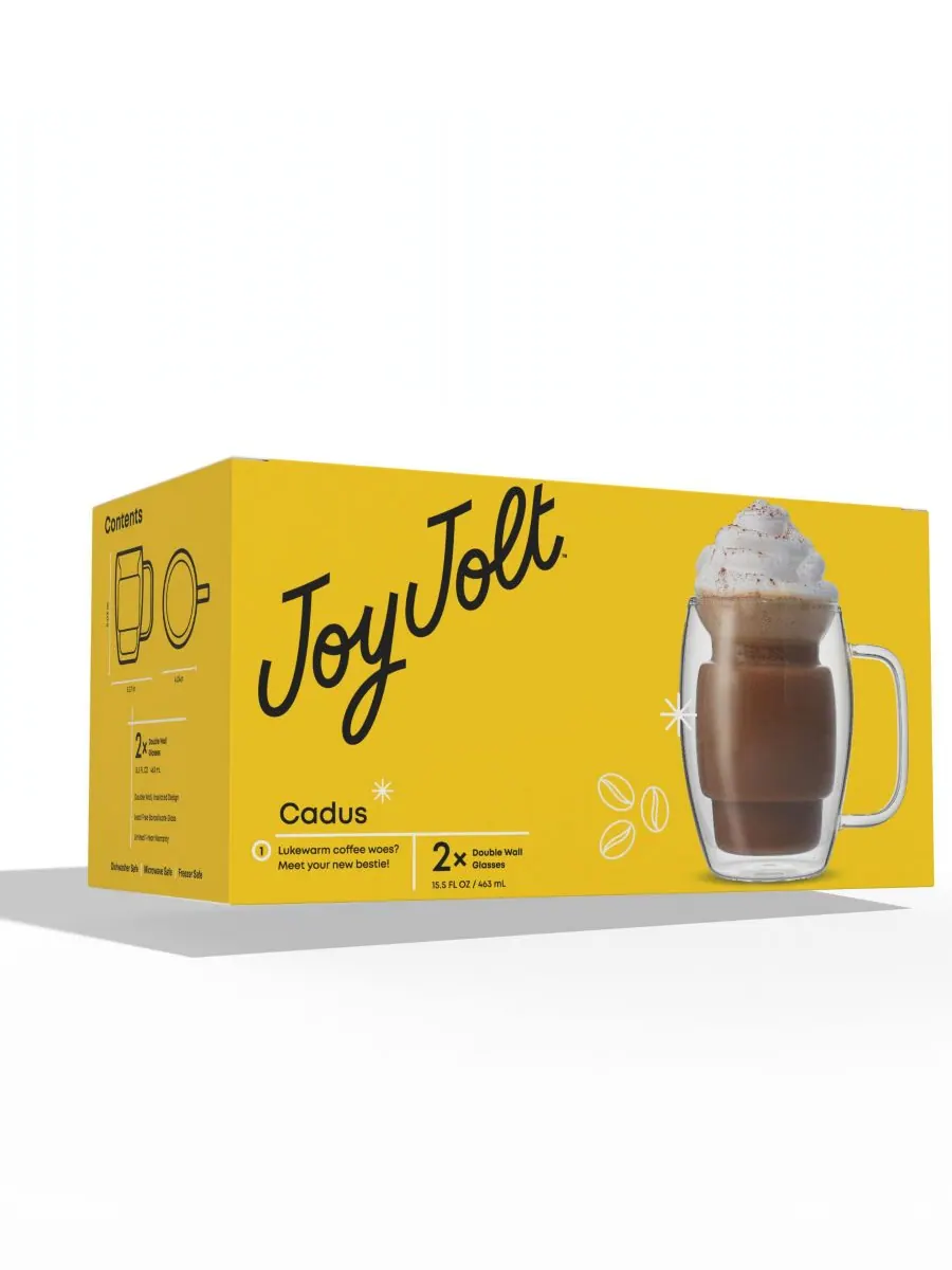 Набор из 2 стаканов Cadus с двойными стенками JoyJolt — изображение 6 из 6, прозрачный