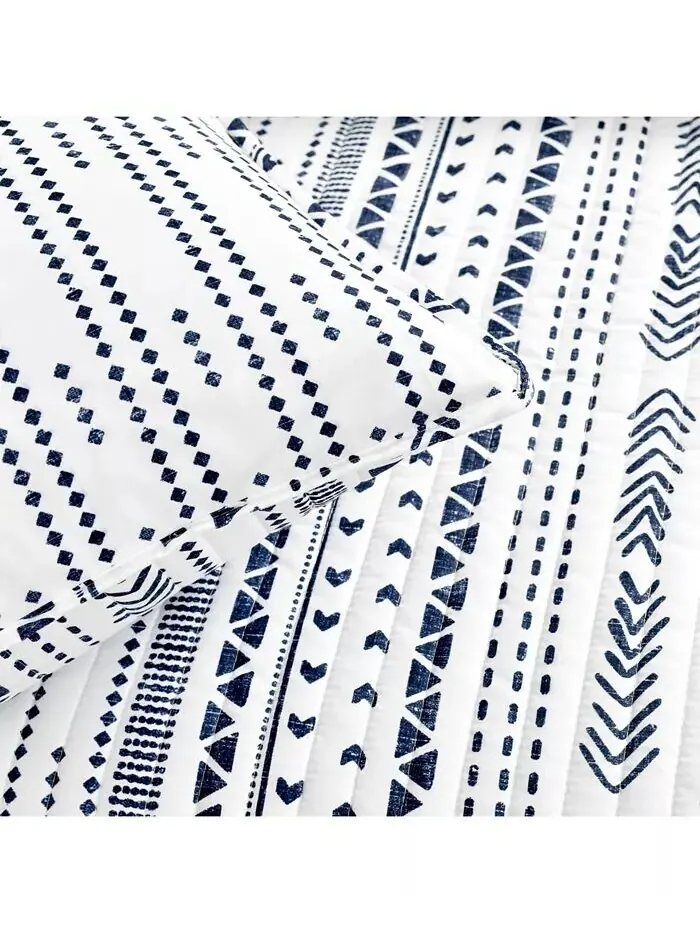 Комплект одеял в полоску Hygge Lush Décor — изображение 4 из 8, темно-синий белый
