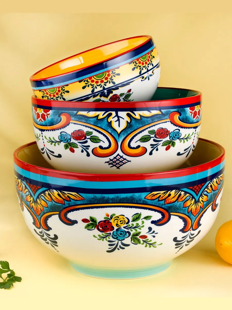 Набор из 3 мисок Zanzibar Euro Ceramica — изображение 2 из 6, мульти