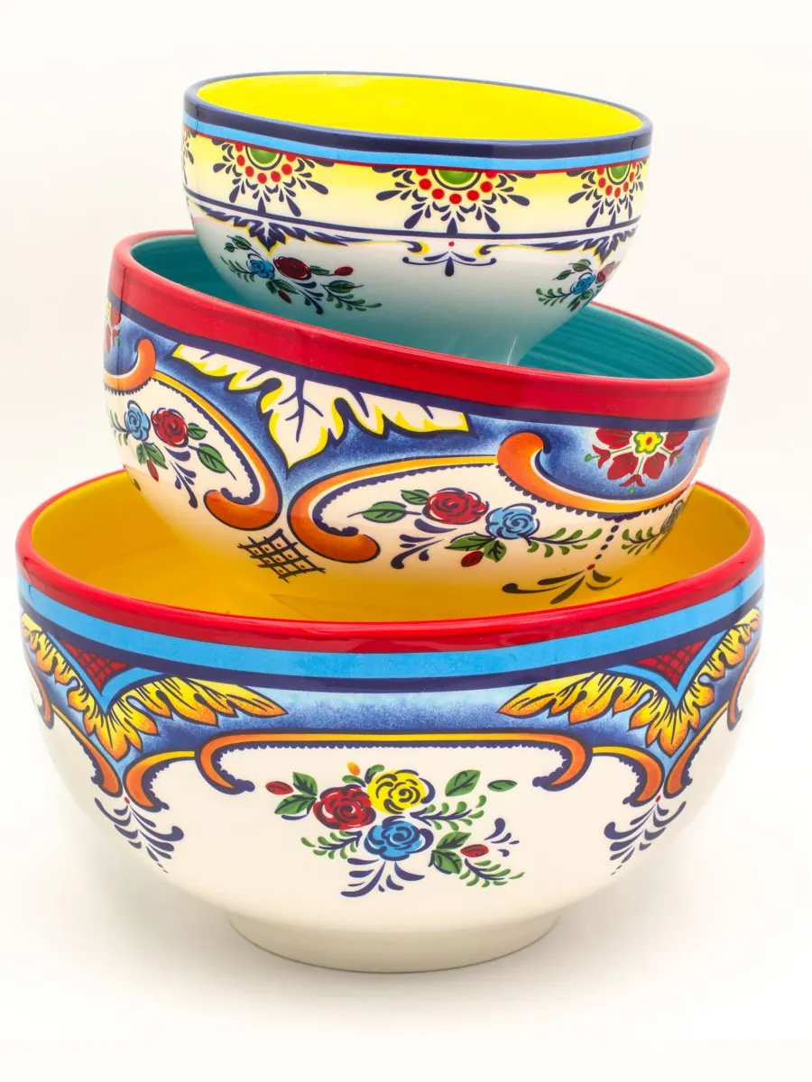 Набор из 3 мисок Zanzibar Euro Ceramica — изображение 3 из 6, мульти