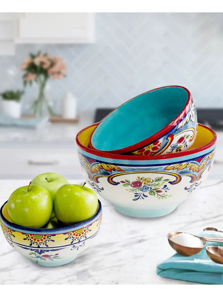 Набор из 3 мисок Zanzibar Euro Ceramica — изображение 4 из 6, мульти