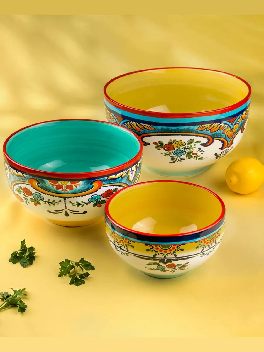 Набор из 3 мисок Zanzibar Euro Ceramica — изображение 5 из 6, мульти