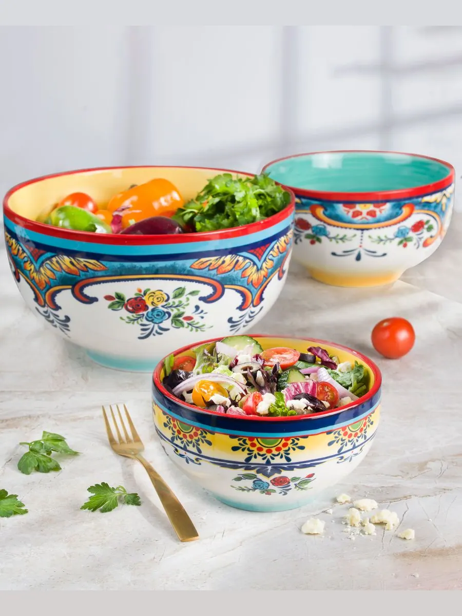 Набор из 3 мисок Zanzibar Euro Ceramica — изображение 6 из 6, мульти