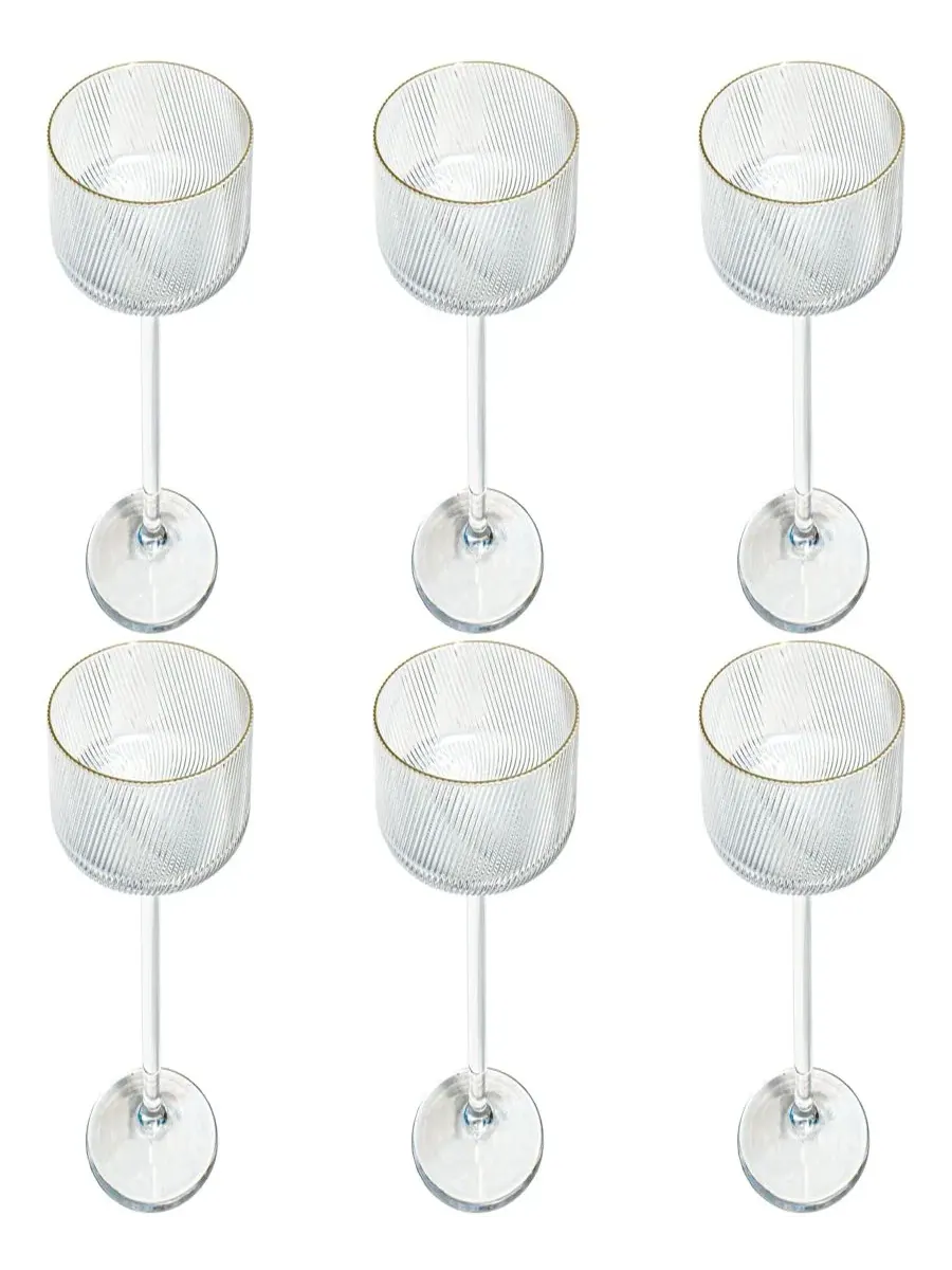 Набор из 6 стаканов Stax Optic Twist Coupe Abode Homewares — изображение 1 из 4, прозрачный