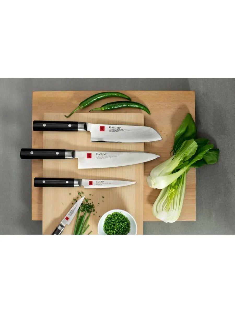 18 см нож Santoku Kasumi, нержавеющая сталь — изображение 2 из 10, серебристый