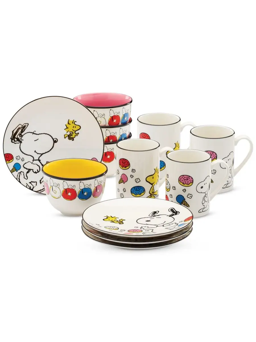Набор для десертов Chef Snoopy из 12 предметов, на 4 персоны Lenox — изображение 1 из 4, мульти