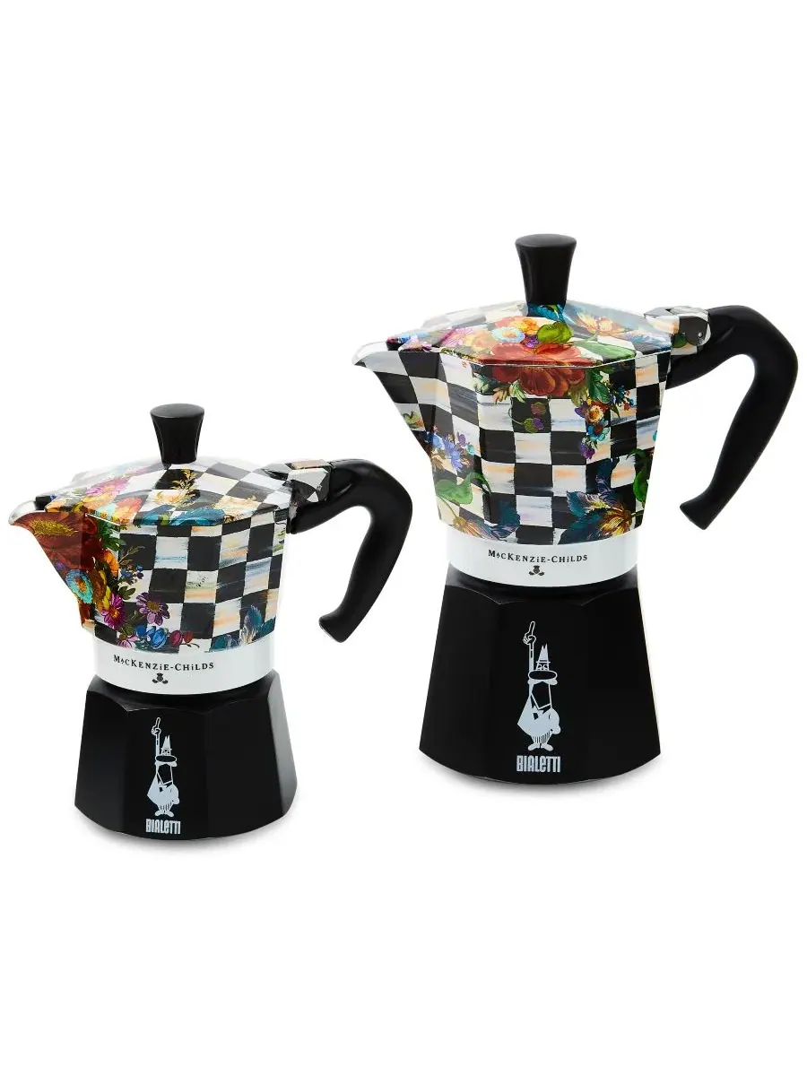 Кофеварка мока Bialetti на 6 чашек от Courtly Flower Market Mackenzie-Childs — изображение 2 из 6, нет цвета