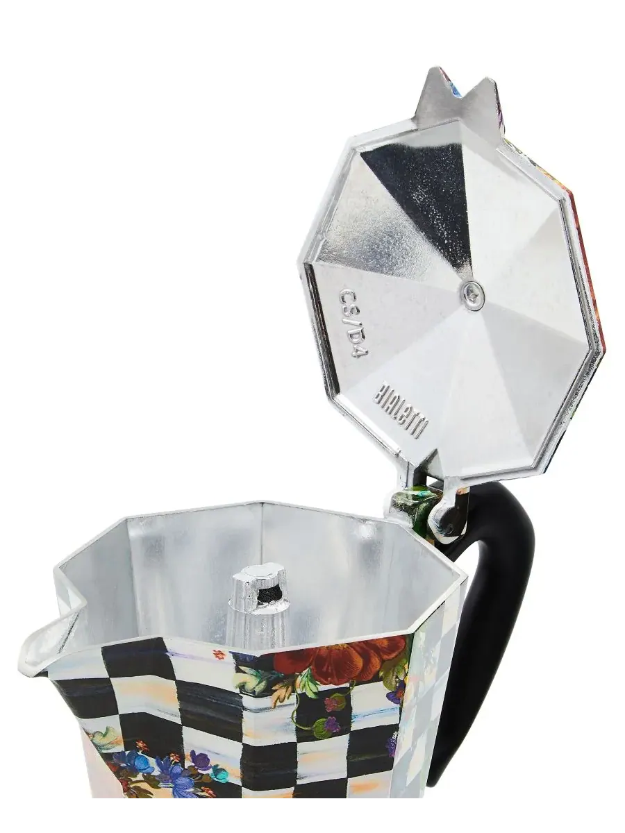 Кофеварка мока Bialetti на 6 чашек от Courtly Flower Market Mackenzie-Childs — изображение 3 из 6, нет цвета
