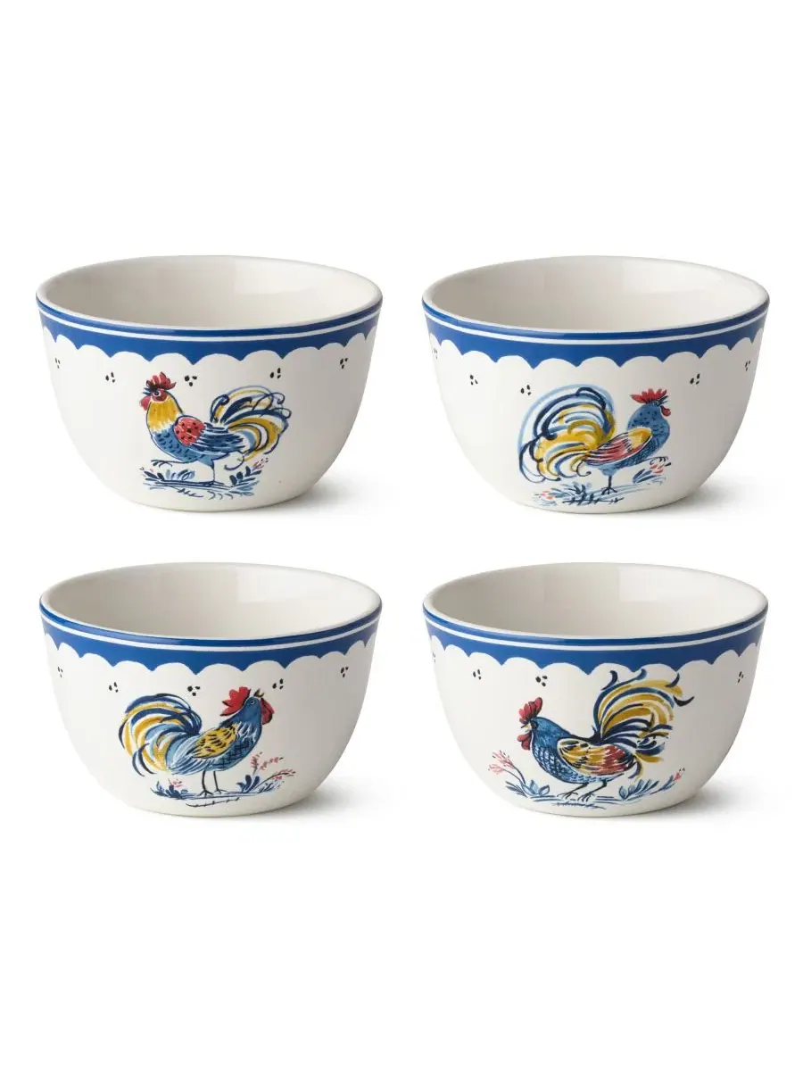 Набор из 4 пиал для мороженого French Rooster, керамика, 0.7 л Certified International — изображение 1 из 5, мульти
