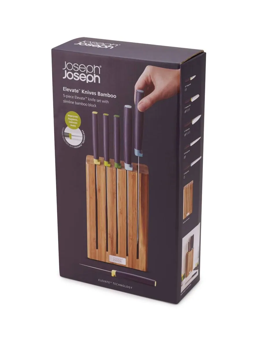 Набор бамбуковых столовых приборов Elevate Slimline из 5 предметов Joseph Joseph — изображение 3 из 10, опаловый