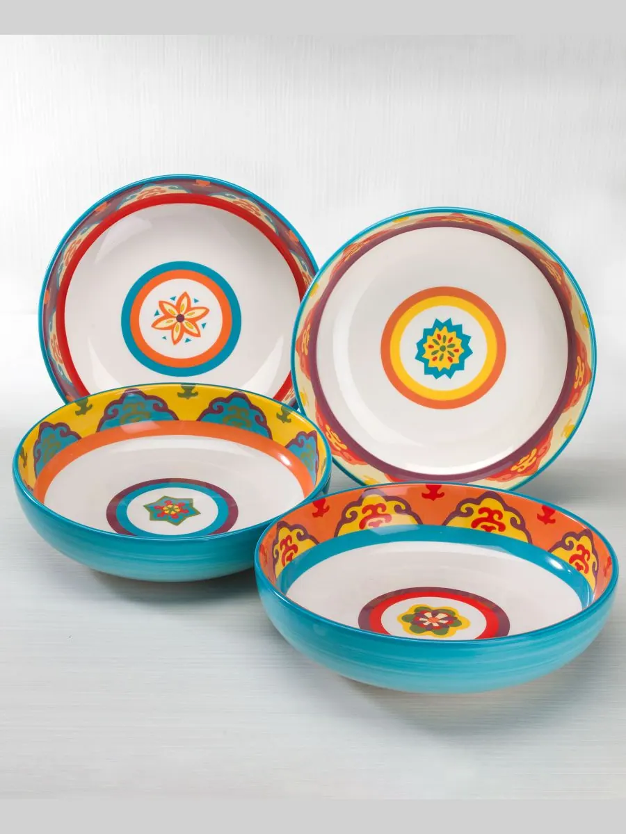 Набор из 4 тарелок для пасты "Галисия" Euro Ceramica — изображение 1 из 3, мульти