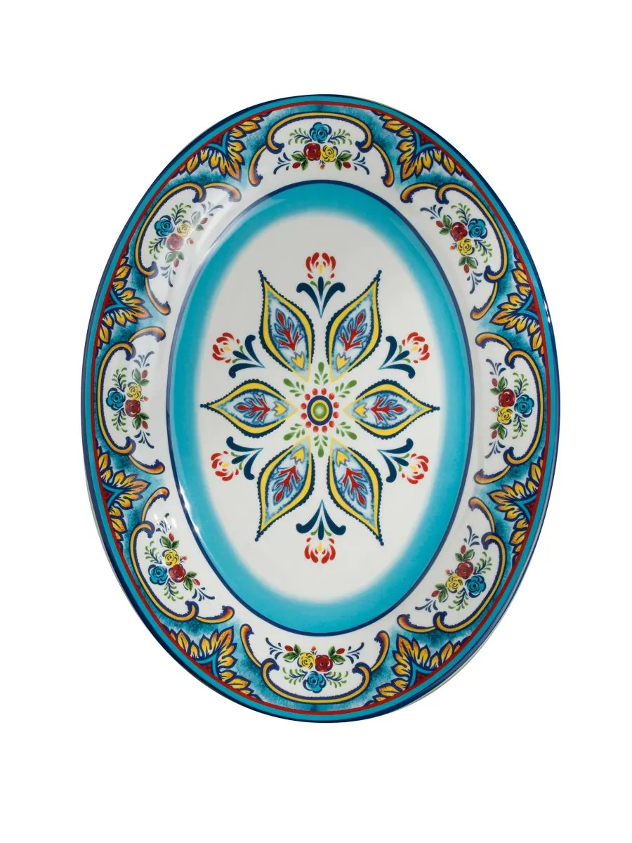 Овальное сервировочное блюдо Zanzibar, 18 дюймов Euro Ceramica — изображение 1 из 5, мульти