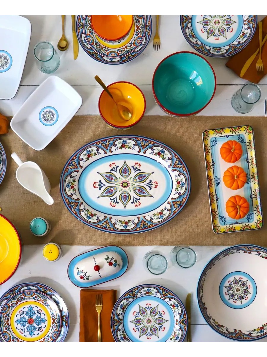 Овальное сервировочное блюдо Zanzibar, 18 дюймов Euro Ceramica — изображение 4 из 5, мульти