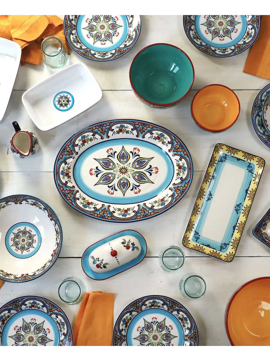 Овальное сервировочное блюдо Zanzibar, 18 дюймов Euro Ceramica — изображение 5 из 5, мульти