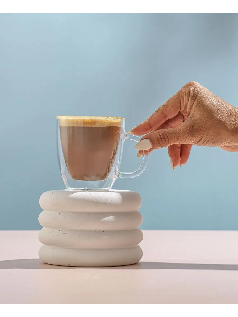 Набор из 2 стаканов для эспрессо с двойными стенками Savor Joyjolt — изображение 6 из 9, прозрачный
