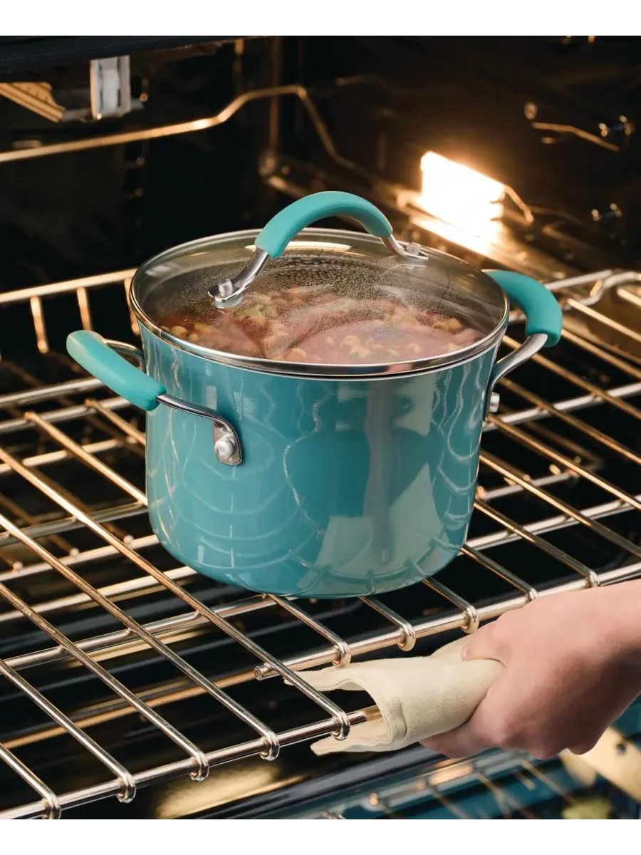 Сотейник Cucina объемом 3 л с антипригарным покрытием, пароваркой и крышкой Rachael Ray — изображение 2 из 6, синий