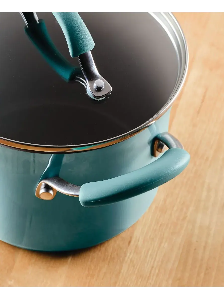Сотейник Cucina объемом 3 л с антипригарным покрытием, пароваркой и крышкой Rachael Ray — изображение 4 из 6, синий