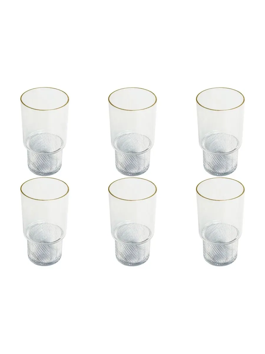 Набор из 6 стаканов Stax Optic Twist Coupe Abode Homewares — изображение 1 из 4, прозрачный
