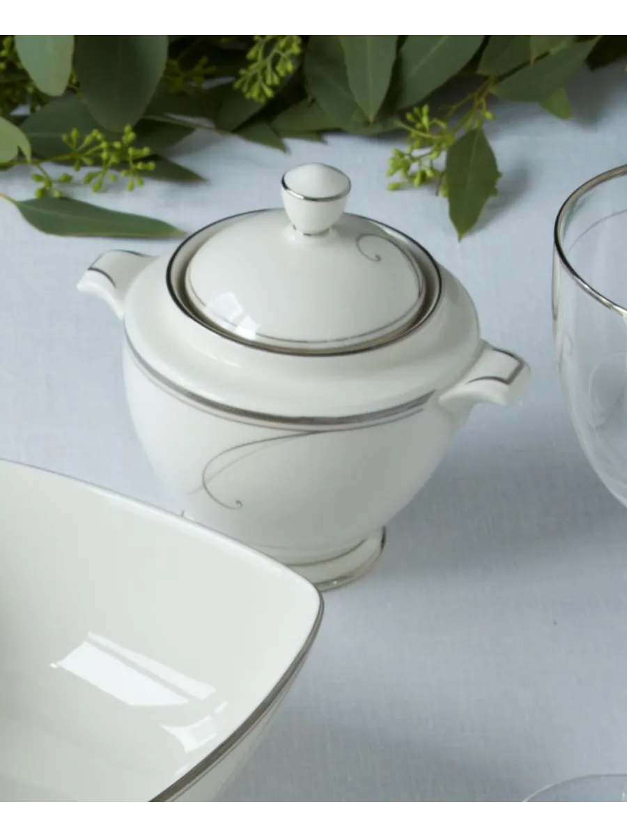 Набор для сахара и сливок Platinum Wave Noritake — изображение 2 из 5, белый