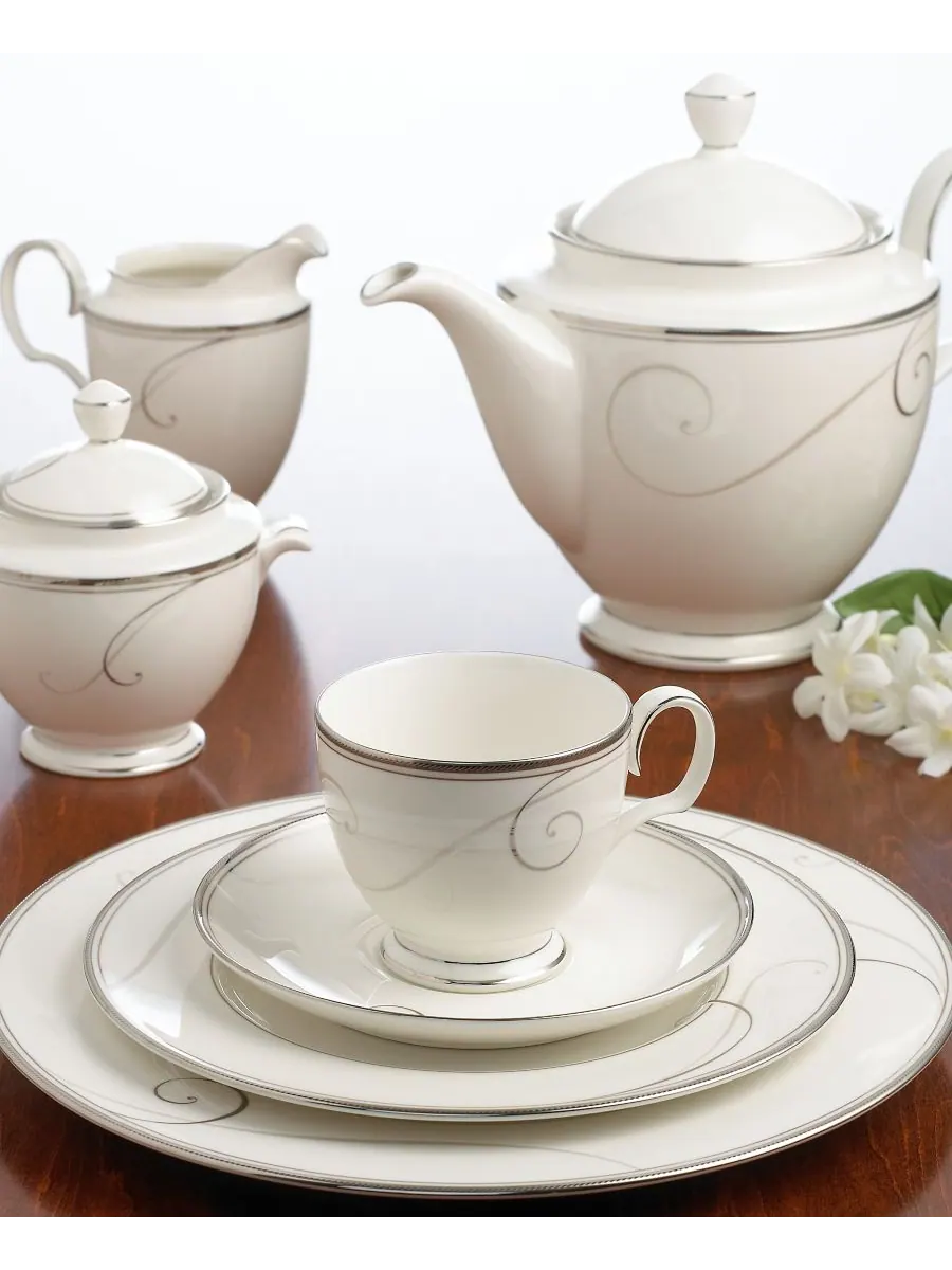 Набор для сахара и сливок Platinum Wave Noritake — изображение 4 из 5, белый