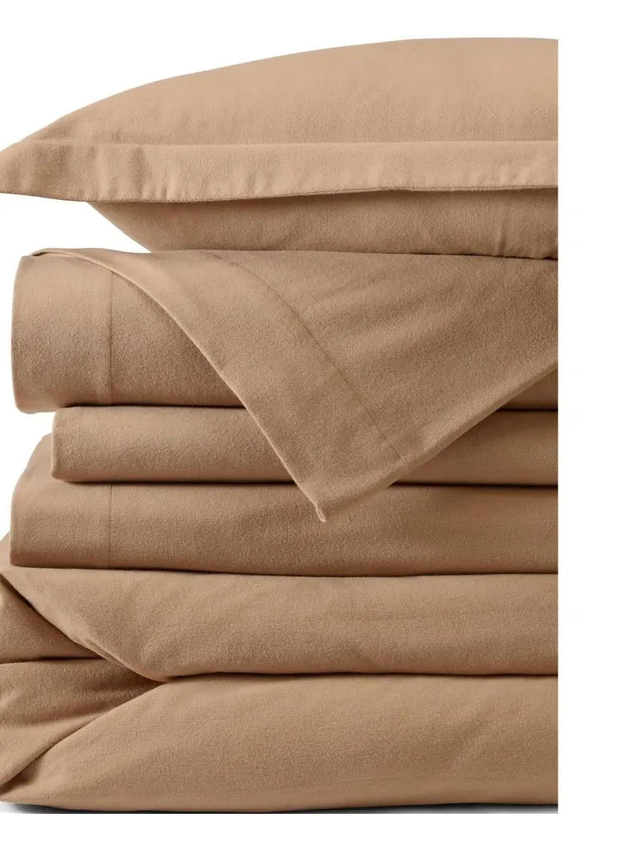 Пододеяльник из фланели Comfy Super Soft Cotton Flannel Duvet Bed Cover, 5 oz Lands' End — изображение 3 из 3, коричневый