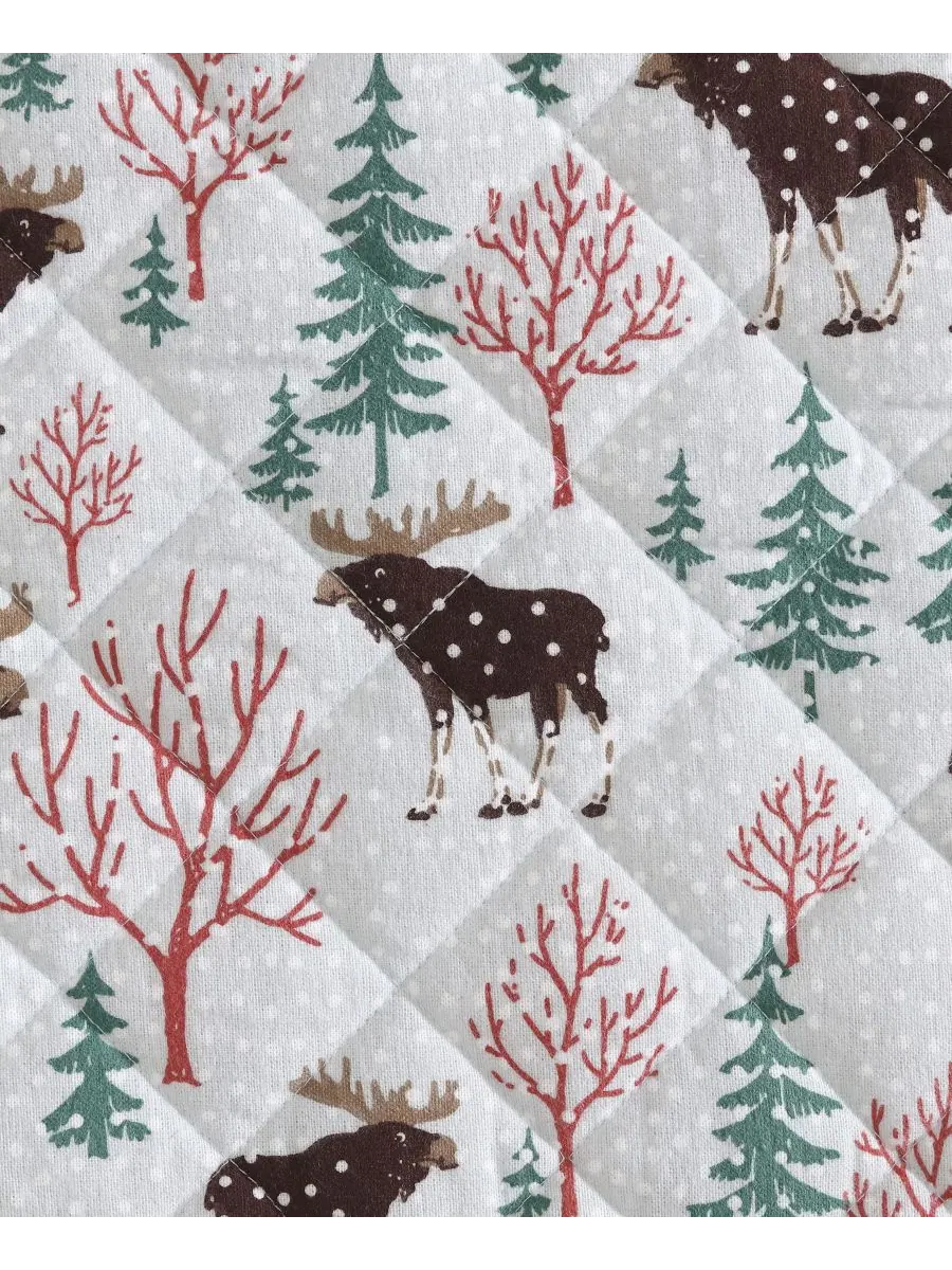 Двустороннее одеяло Mountain Moose из фланелевой хлопковой ткани, размер Twin Eddie Bauer — изображение 7 из 9, серый
